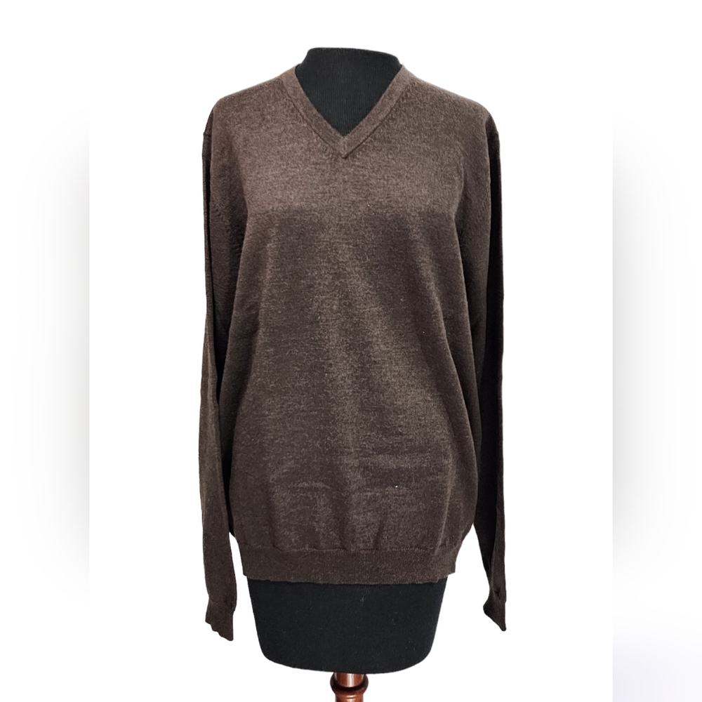 💪BROOKS BROTHERS "STRETCH" MERANO WOOL MEN'S V NECK SWEATER 💪